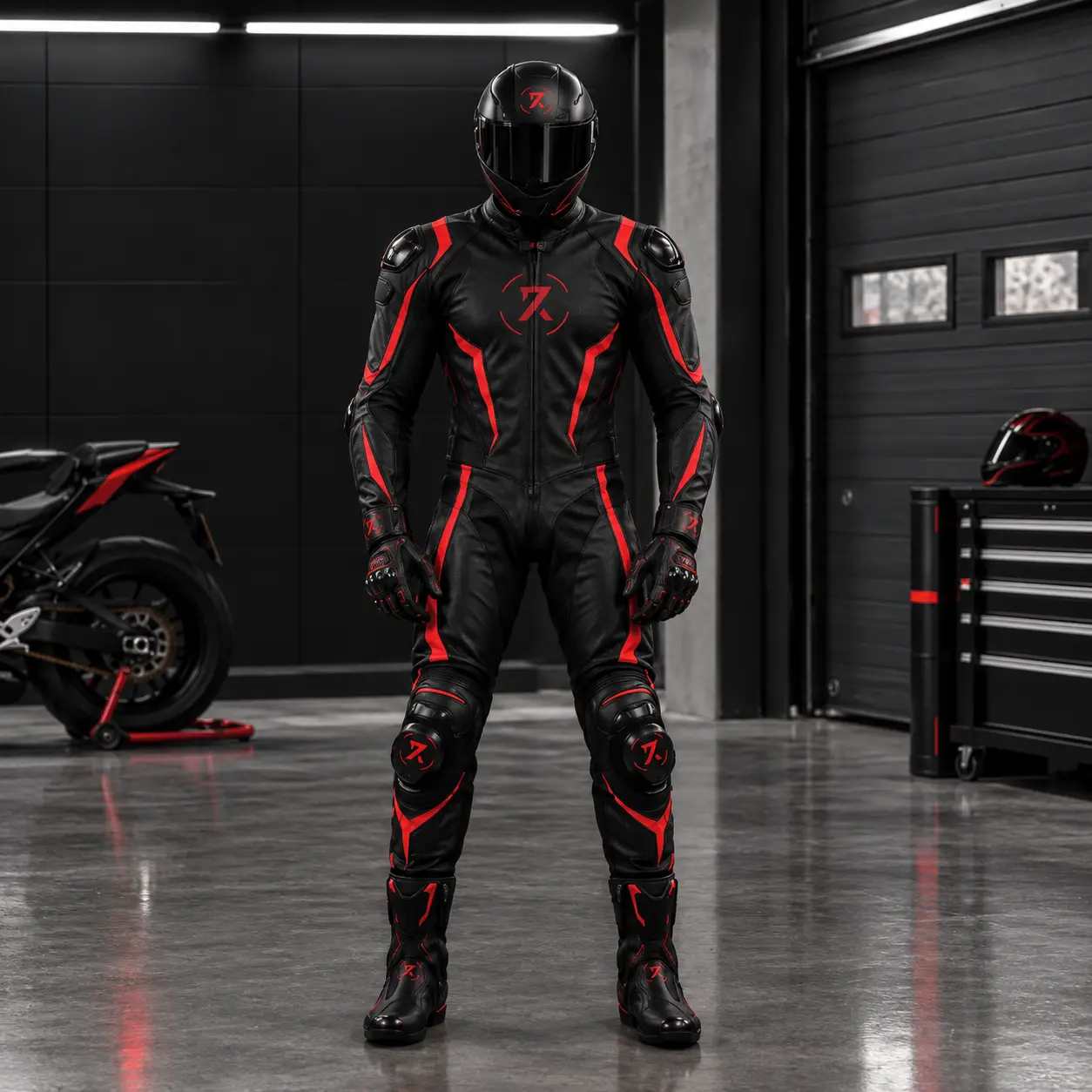 Black-and-Red Racing Rider
