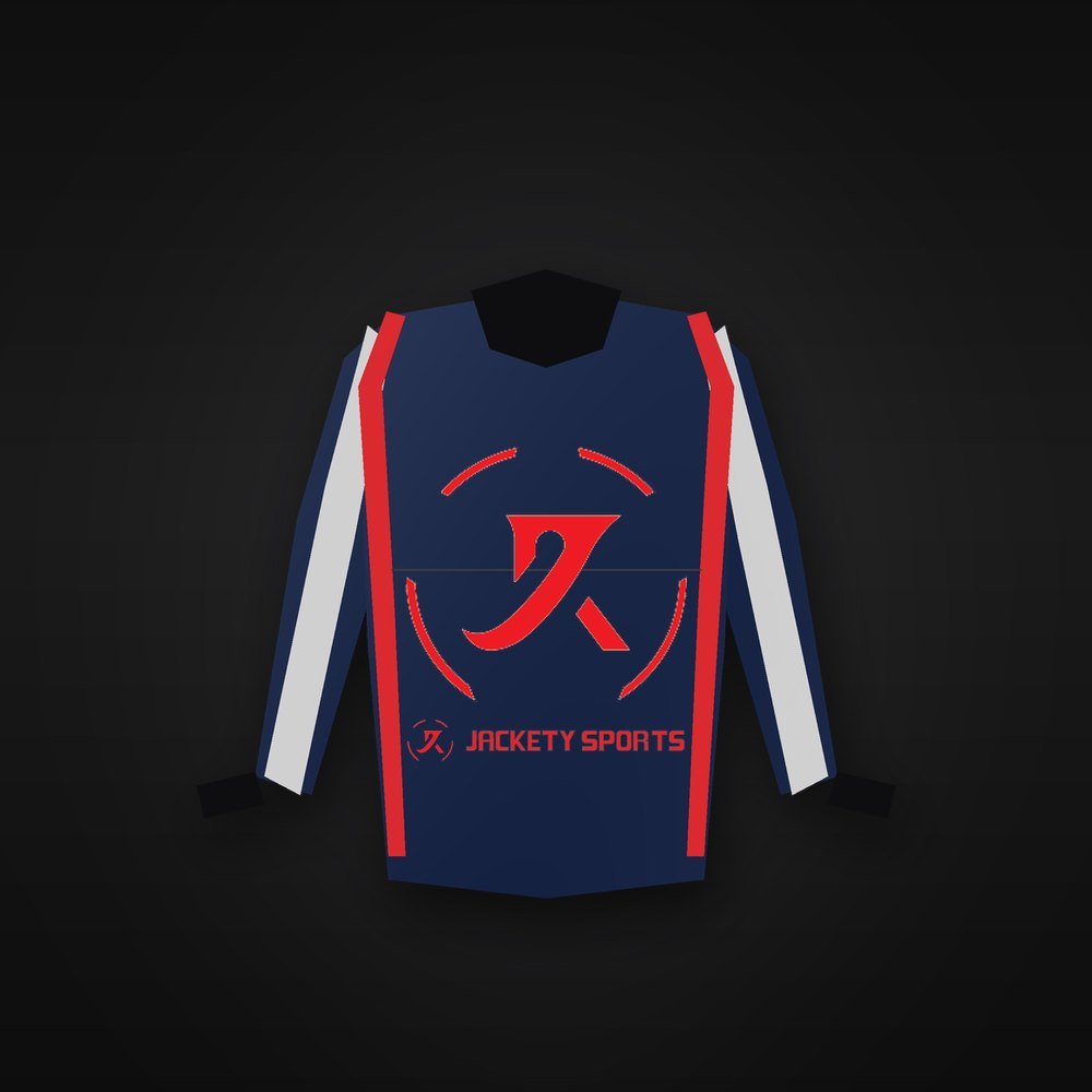 Leather Motorcycle Jacket, Navy and Red Gallery Image