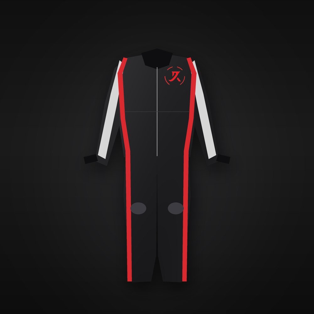 Custom Leather Racing Suit, Black and Red